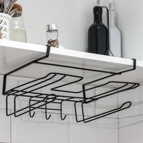 Держатель для кухонных принадлежностей подвесной Доляна, 28.5×25.5×16 см, чёрный