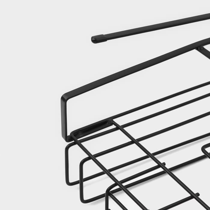 Держатель для кухонных принадлежностей подвесной Доляна, 28.5×25.5×16 см, чёрный
