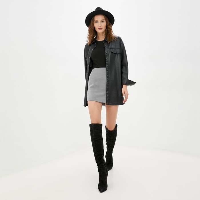 Юбка мини женская MIST, размер 48, чёрная, белая