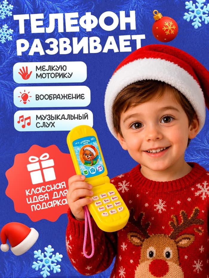 Музыкальный телефончик «Волшебного Нового года!», звук, МИКС