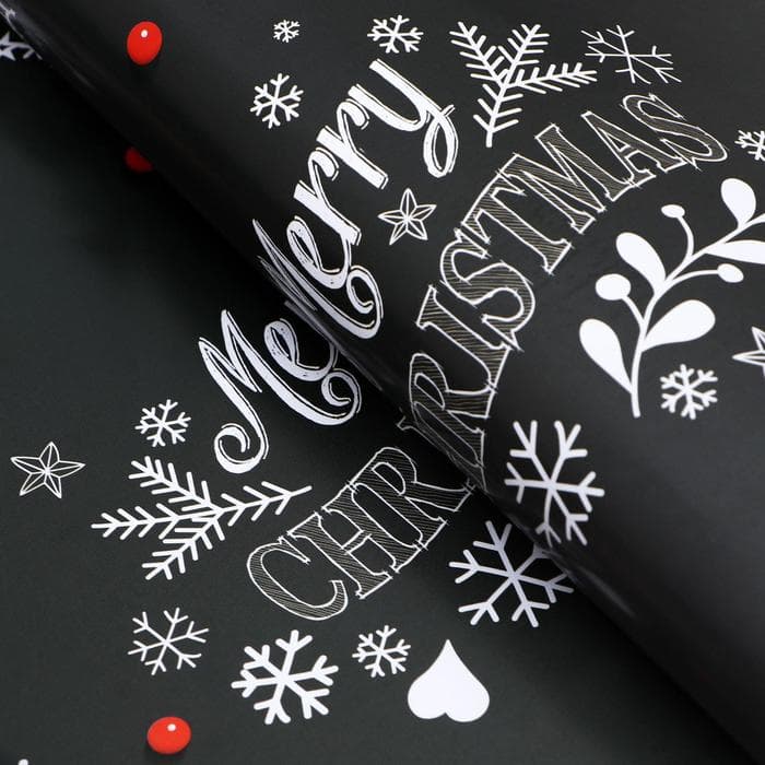 Бумага упаковочная новогодняя глянцевая «Первый снег», 70×100 см, 1 лист