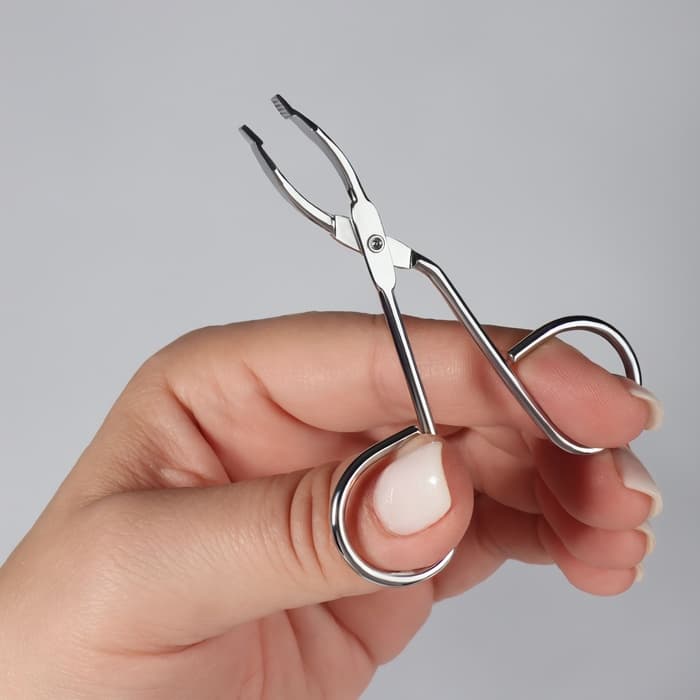 Пинцет в форме ножниц, изогнутый, 8 см