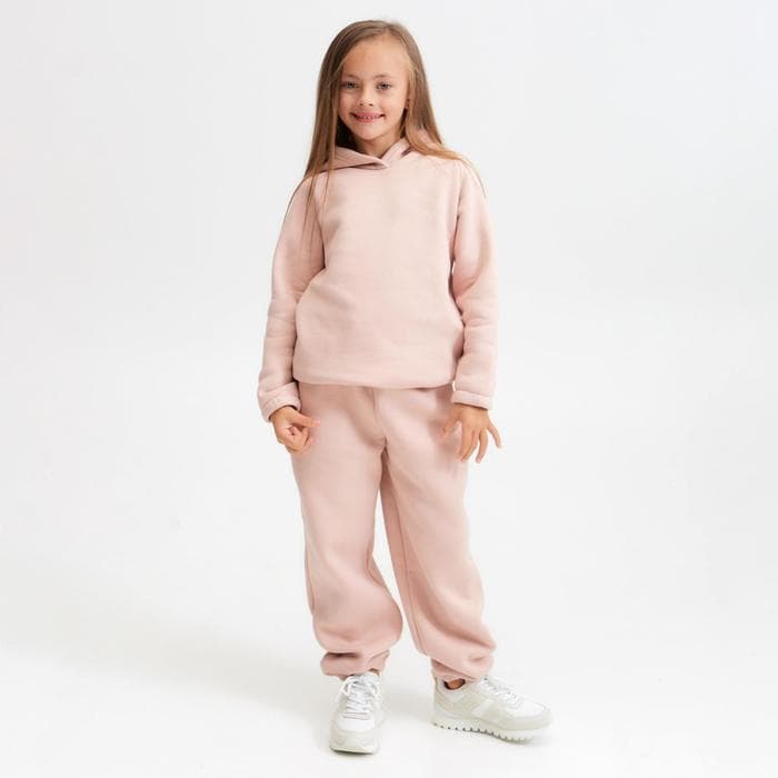 Худи для девочки MINAKU: Basic Line KIDS, цвет пудровый, рост 104 см