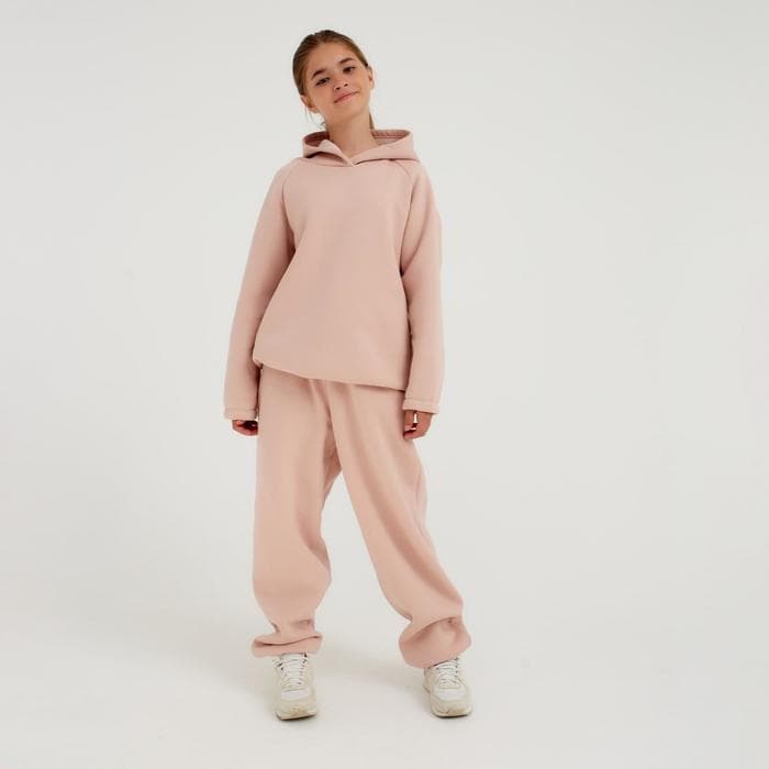 Худи для девочки MINAKU: Basic Line KIDS, цвет пудровый, рост 104 см