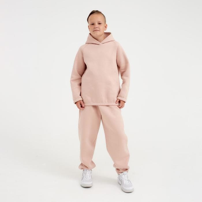 Худи для девочки MINAKU: Basic Line KIDS, цвет пудровый, рост 104 см
