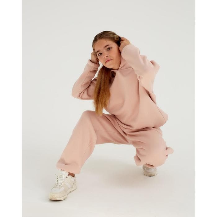 Худи для девочки с начёсом MINAKU: Basic Line KIDS, розовое, рост 146 см