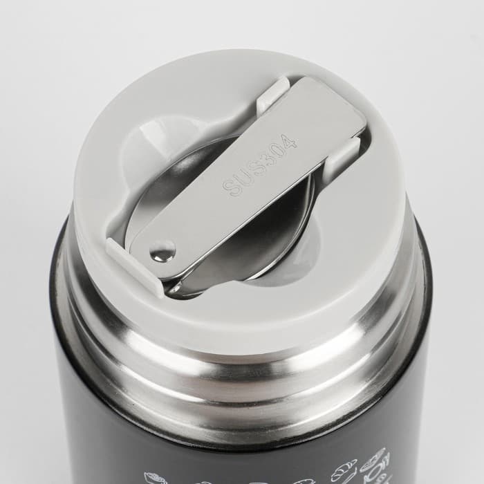 Термос для еды Мастер К «Приятного аппетита», 550 мл, 17×11 см, чёрный