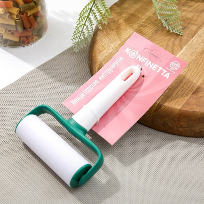 Валик для раскатки теста KONFINETTA, 16×11.4×3.5 см, пластик, белый