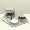 Комплекс для кормления, с автопоилкой и съёмной миской, белый, серый