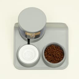 Комплекс для кормления, с автопоилкой и съёмной миской, белый, серый