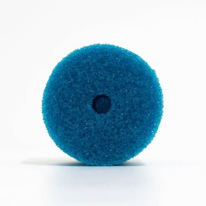 Губка круглая № 3, крупнопористая, 8×8×10 см, синяя