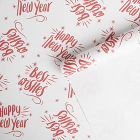 Бумага упаковочная крафтовая Happy new year, 70×100 см