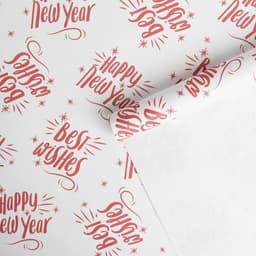 Бумага упаковочная крафтовая Happy new year, 70×100 см