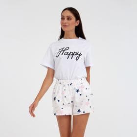 Шорты женские KAFTAN Pink stars, размер 40-42, белые
