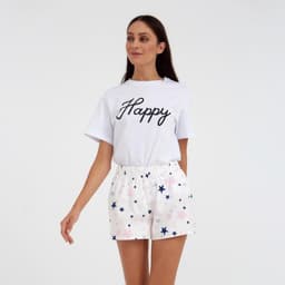 Шорты женские KAFTAN Pink stars, размер 40-42, белые