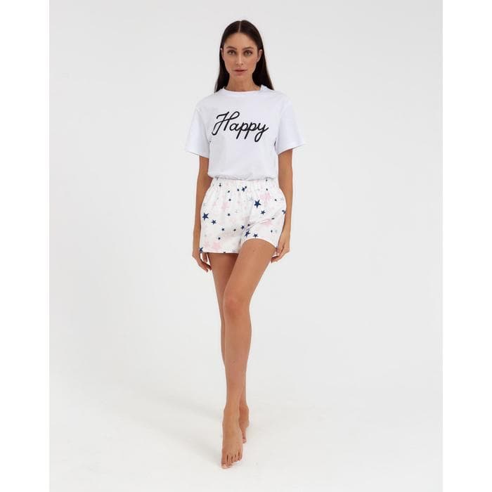 Шорты женские KAFTAN Pink stars, размер 40-42, белые