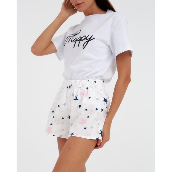 Шорты женские KAFTAN Pink stars, размер 40-42, белые