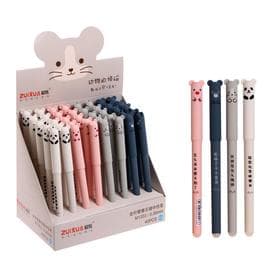 Стираемая ручка, гелевая, синий стержень, узел 0.35 мм, МИКС