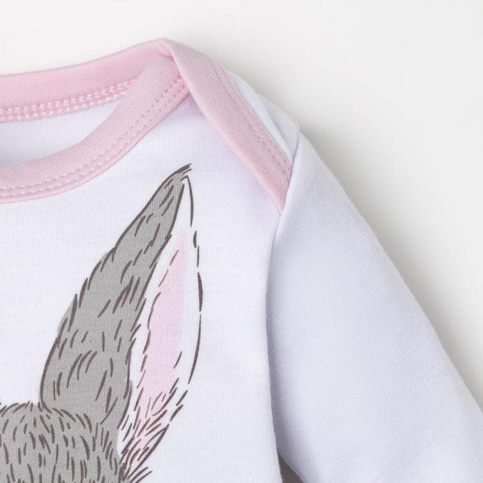 Костюм для девочки (боди, штаны, шапочка) «Крошка Я. Зайчик», рост 80-86 см