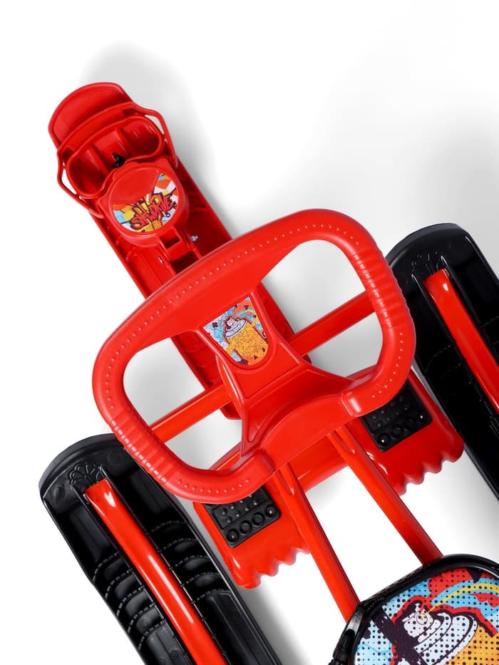 Снегокат «Тимка спорт 4-1 Граффити», ТС4-1/GR, со спинкой и ремнём безопасности