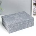 Шкатулка для украшений «Листья на сером», дерево, 7×16.3×22.3 см