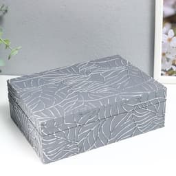 Шкатулка для украшений «Листья на сером», дерево, 7×16.3×22.3 см