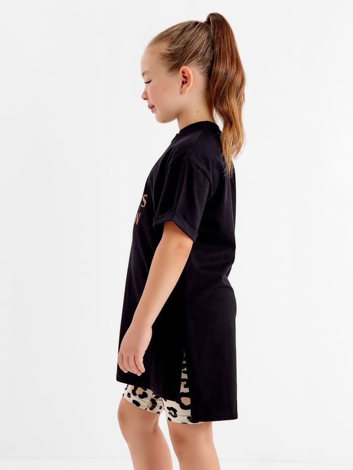 Футболка для девочки KAFTAN: Trendy, чёрная, размер 28 (86-92 см)