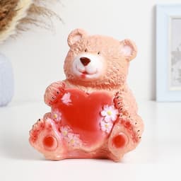Копилка для денег «Мишка с сердцем», гипс, 16.5×18.5 см