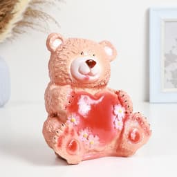 Копилка для денег «Мишка с сердцем», гипс, 16.5×18.5 см
