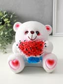 Копилка для денег «Мишка с букетом», гипс, 19×20 см