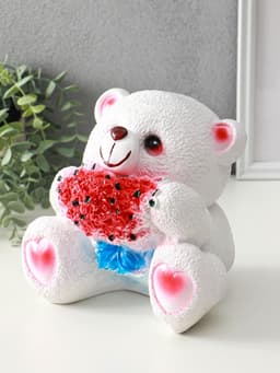 Копилка для денег «Мишка с букетом», гипс, 19×20 см