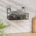 Полка для кухни Доляна, на липучках, 26×13.5×14 см, чёрная