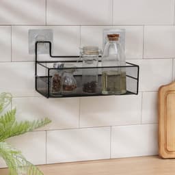 Полка для кухни Доляна, на липучках, 26×13.5×14 см, чёрная