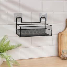 Полка для кухни Доляна, на липучках, 26×13.5×14 см, чёрная