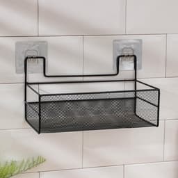 Полка для кухни Доляна, на липучках, 26×13.5×14 см, чёрная