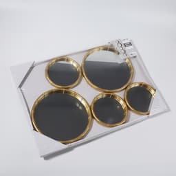 Настенные зеркала «Бамбук», набор - 5 шт., d зеркальной поверхности 20,5/13 см, цвет золотистый