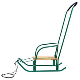 Санки детские «Ветерок 7», с ручкой, цвет зелёный