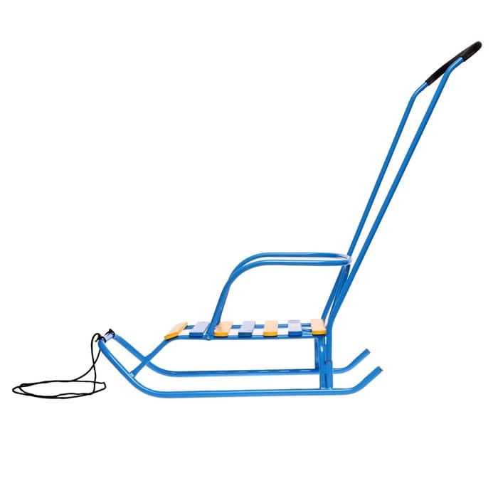 Санки детские «Ветерок 2», с ручкой, цвет голубой