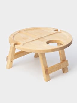 Столик - поднос для вина Adelica, менажница со складными ножками, на 2 персоны, d=32×1.8 см, дерево берёза