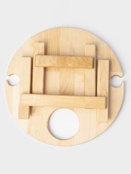 Столик - поднос для вина Adelica, менажница со складными ножками, на 2 персоны, d=32×1.8 см, дерево берёза