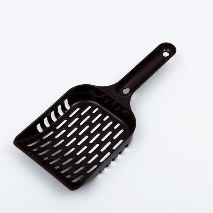 Совок для кошачьего туалета, пластик, пластик, цвет шоколадный