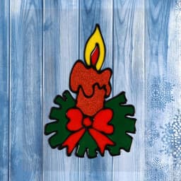 Наклейка на стекло «Свеча новогодняя», 10×15 см