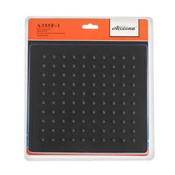 Лейка для душа Accoona А355F-1, тропическая, черная, 20×20 см, нерж. сталь