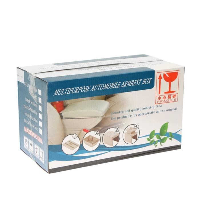 Универсальный подлокотник, 7 USB, PU кожа, чёрный, провод usb в комплекте