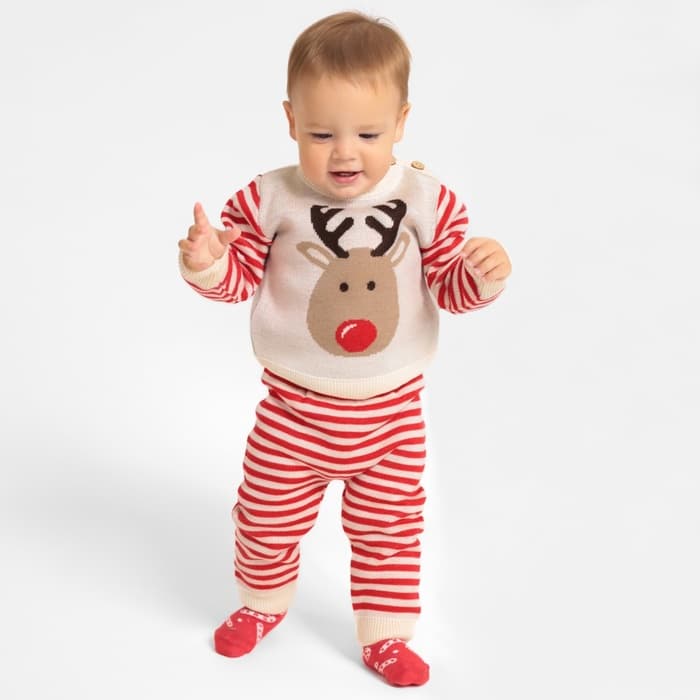 Костюм детский вязаный «Крошка Я. Олень», рост 74-80 см