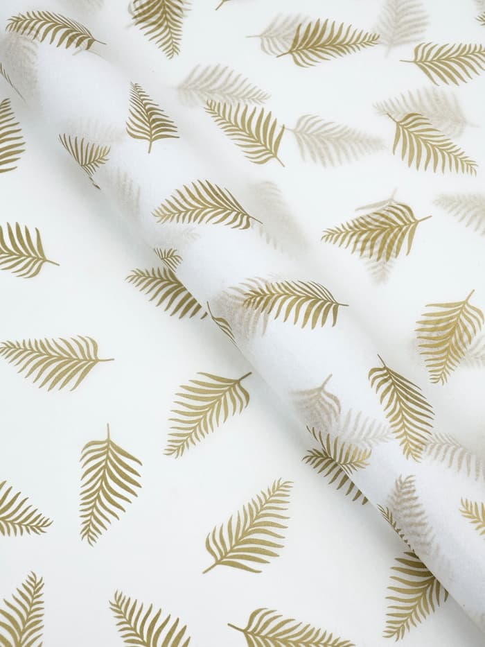 Бумага упаковочная тишью «Листья, золото», 50×70 см