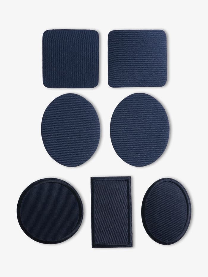 Набор заплаток для одежды, термоклеевые, 7 шт., синий