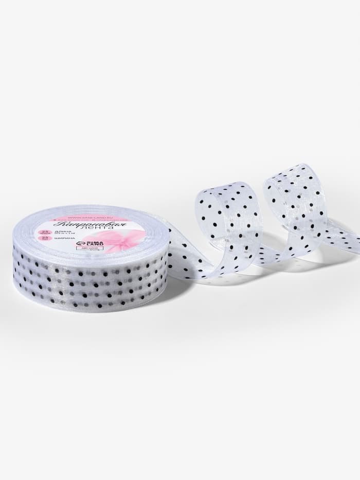 Лента капроновая «Горох», 25 мм, 23±1 м, белая