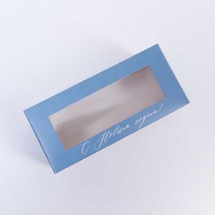 Коробочка для макарун «С новым годом» 12×5.5×5.5 см