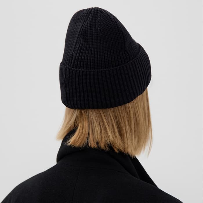 Шапка женская MINAKU с отворотом, размер 54-56, цвет черный